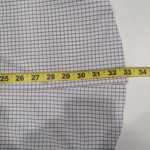 Mizzen Main Mens Windowpane LS Trim Fit Button Up Size XL White Travel Casual - Picture 10 of 11